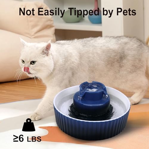 Lawfery Ceramic Cat Water Fountain, 2.1L/71oz Cupcake Pet Fountain - Image 7