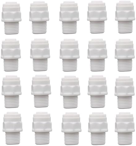20 PCS 1/4" Male x 1/4" OD Push to Connect Fitting, Quick Release Water Filter Connector for RO System, Refrigerator, Drink Dispenser(Straight) by Unknown