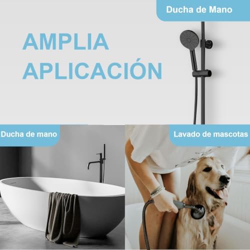 OFFO Shower Hose, Kink Free Stainless Steel Shower Hose Attachment Electroplating Handheld Shower Head Hose Flex Hoses Extension with Brass Insert & Nut for Pet Bathing Cleaning 60 in, Matte Black - Image 6