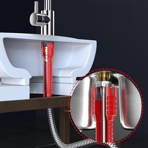 Multifunctional Kitchen Faucet Sink Basin Wrench, Kitchen Drain Tub Removal nut Plumbing Plumber, 8 in 1 and 14 in 1 Four-jaw Hex Wrench, for Tight Spaces Installation and Repairs Tools - Image 6