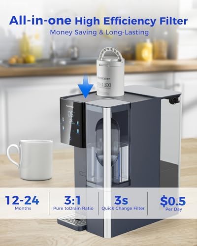 7-Stage Countertop Reverse Osmosis Water Filter System, 528 Gallons RO Water Filtration with Portable Pitcher, NSF/ANSI 372,53,42,58, Reduce TDS PFAS, 5 Volumes, 3:1 Pure to Drain CT910 - Image 6