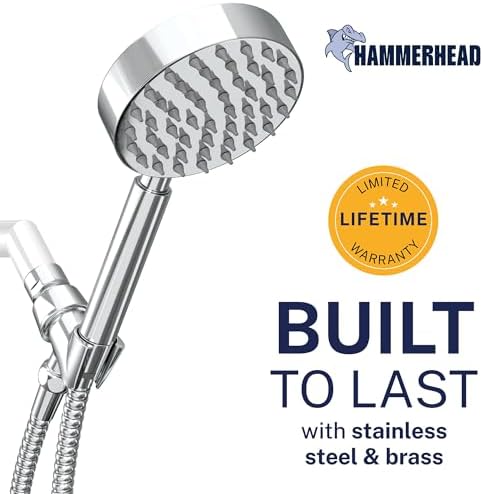HammerHead Metal Handheld Shower Head High Pressure, 6ft Long Shower Hose - Image 2