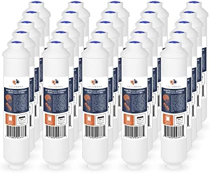 Aquaboon Inline Water Filter for Refrigerator 25-Pack of Inline Post/Carbon Polishing Water Filter Catridge for Reverse Osmosis System Standard Size (Jaco fitting) by Aquaboon