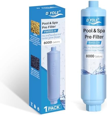 Garden Hose Filter for Filling Pool,Garden Hose Filter for Filling Hot Tub/Spa, Greatly Reduces Sediment, Chlorine, Heavy Metals and Odors, Standard 3/4" Garden Hose Thread (1 pack) by DIYOLE