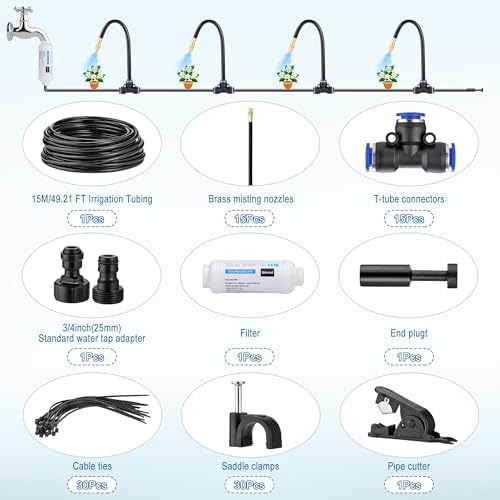 Drip Irrigation Kits Auto Garden Irrigation System Calcium Inhibitor Filter - Image 2