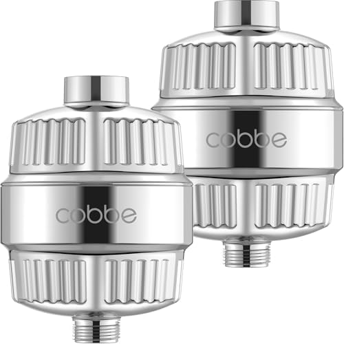 Cobbe HD HEAVY DUTY High Output Shower Filter 2 Pack – 99% REMOVAL Shower Head Filter for Hard Water, Heavy Metals, Chlorine and Harmful Substance, Improve your skin and hair - Chrome by Cobbe