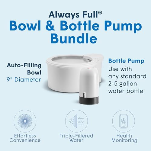 9" Self-Refilling Dog Water Bowl & Bottle Pump Bundle - Image 2