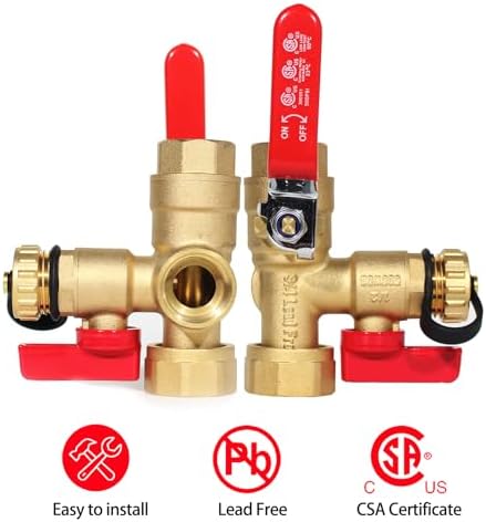 MIZUDO 3/4''NPT Tankless Water Heater Service Valve Kit, IPS Isolator - Image 2