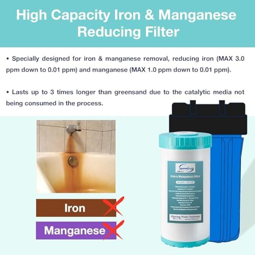 iSpring FM15B Iron and Manganese Reducing Replacement Water Filter Cartridge for Whole House Water Filtration System iSpring WGB21BM, 10"x4.5" High Capacity - Image 2