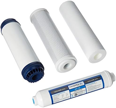 5 Stage 4pc Reverse Osmosis RO Water Filter Cartridges, Pre & Post Replacement Set SED UDF CTO GAC - 2.5" x 10" by CompleteFiltrationServices