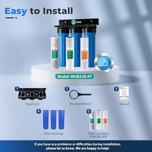 iSpring WGB32B-PF PFAS Whole House Water Filter System, 1" Inlet/Outlet - Image 6