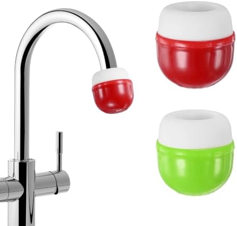 M METERXITY 2-Pack Mushroom Shaped Faucet Water Filter, Red/Green by MMETERXITY