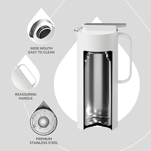 Ideus Thermal Coffee Carafe 50oz, Beverage Dispenser White - Image 3
