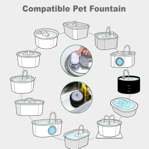 Cat Water Fountain Filters, 48 Pack Replacement Filters for 108oz/3.2L& 67oz/2L Stainless Steel Dog Water Fountain - Image 4