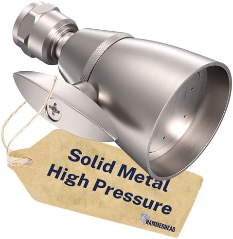 HammerHead Metal High Pressure Shower Heads 2 Inch Flow Boosting Showerhead by HammerHeadShowers