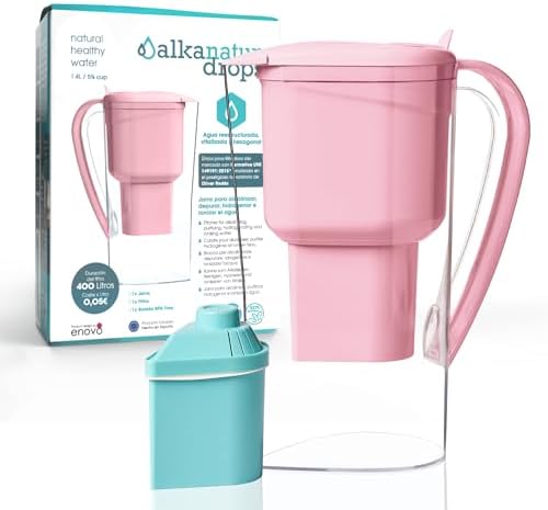 Alkanatur Low Magnessius Emission Water Filter Pitcher - Hydrogenates + Ionizes + Provides Magnesium Removes Chlorine, Metals, Fluorides, Microplastics, and More - Certified UNE 149101:2025 by Alkanatur