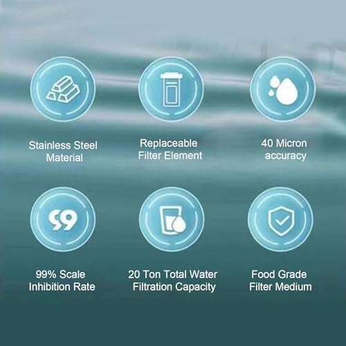 AYNEFY 40 Micron Spin Down Sediment Filter 316 Stainless Steel Sediment Water Filter Reusable High Efficiency Water Purification 40 Micron Spin Down Whole House for - Image 4