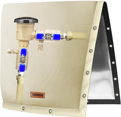 TOHONFOO 2-Way Open Backflow Preventer Pipe Cover Outside, 24"Wx24"H, Beige by TOHONFOO