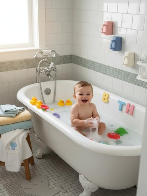 Rinzee® Baby Bath Rinse Cup with Suctions – Soft Silicone Shampoo Rinser for Kids – BPA‑Free, Drains Upside Down, Sticks to Tiles. Patent Pending - Image 4