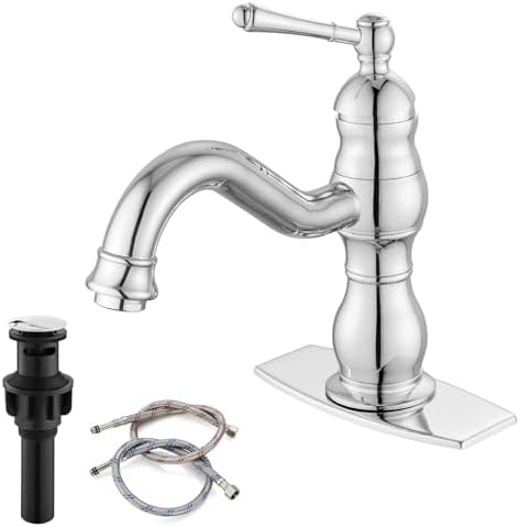 gotonovo Bathroom Faucet 1 Hole Vintage,Polish Chrome,7.1” Spout Reach by HOME