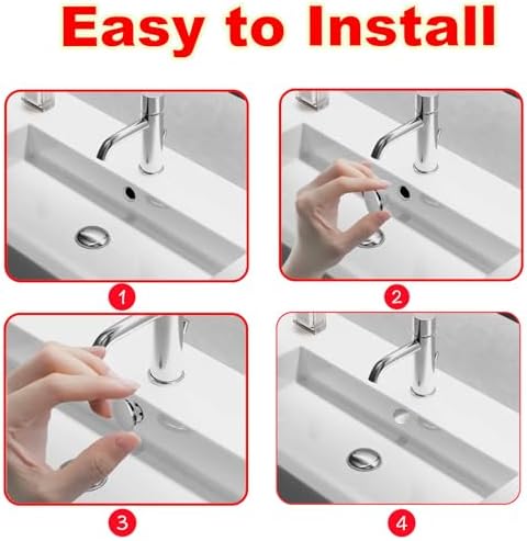 2 Pack Sink Basin Overflow Trim Ring,Solid Brass Bathroom Sink Trim Overflow Cover,Bathroom Kitchen Sink Trim Overfollow Cover Insert in Hole Round Caps(Silver) - Image 5