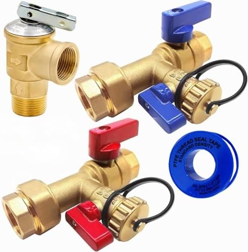 CMI Inc - 3/4 Inch Tankless Water Heater Isolation Service Valve with Pressure Relief Valve – Female to Female Connection – Flush Kit for Gas & Electric Models, PEX Core by CMIINC