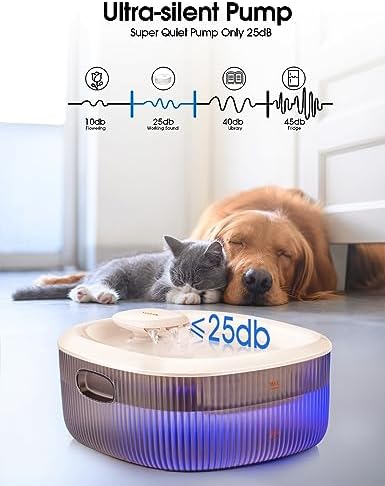 Pet Fountains by WOPET, Replacement Smart Pump for W600 Dog Water Fountain for Large Dogs, Compatible with 205oz/1.6GAL Pet Fountain with Blue Light Led - Image 7