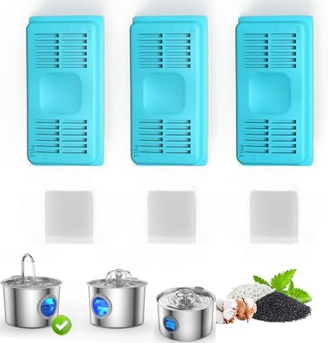 Cat Water Fountain Filters, 3 Carbon Filters & 3 Foam Filters for JLVDXN by Unknown