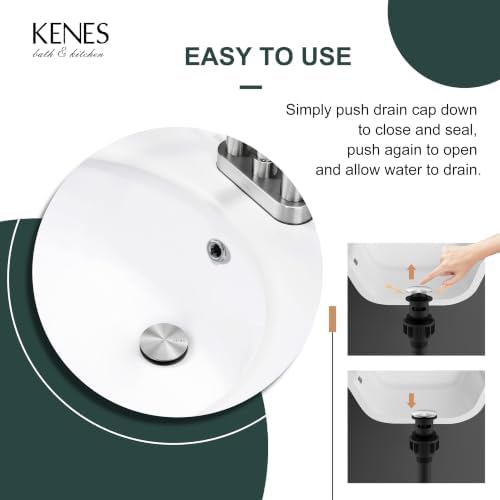 KENES 2 Pack Brushed Nickel Bathroom Sink Drain Assembly with Overflow - Image 5
