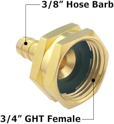 Hooshing 2PCS Garden Hose Swivel Adapter 3/8" Barb x 3/4" GHT Female Thread - Image 2