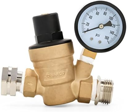 Camco Adjustable RV Water Pressure Regulator-Prevents Damage to Plumbing(40058)+Camco TastePURE RV Water Filter w/Hose Protector-Inline Water Filter Reduces Chlorine, Sediment & More-Made in US(40043) - Image 2