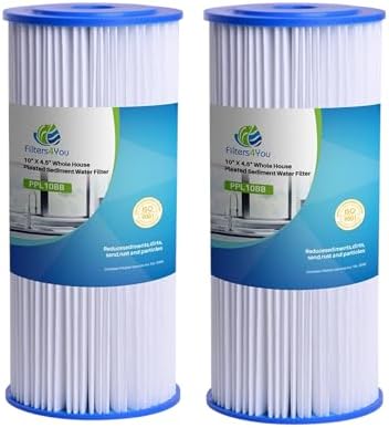 CFS Pleated Sediment Filters for HDX4PF4, 10 x 4.5 in, 30 Micron, 2 Pack by CompleteFiltrationServices