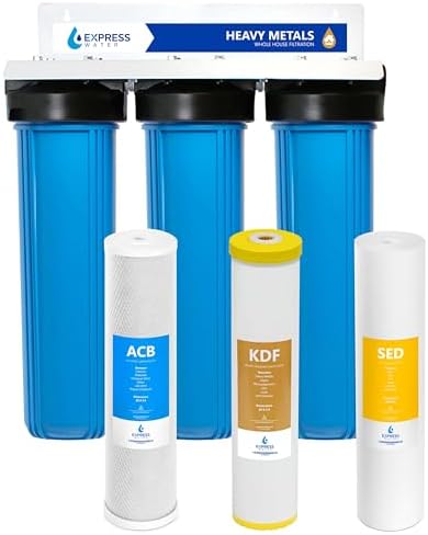 Whole House Water Filter System| Heavy Metal| 3 Stage Water Purifier Whole Home, Top-Tier Heavy Metal Filter Produces Overachieving H2O, Specially Targets Lead, Arsenic, Chromium, Reduces Chlorine by ExpressWater