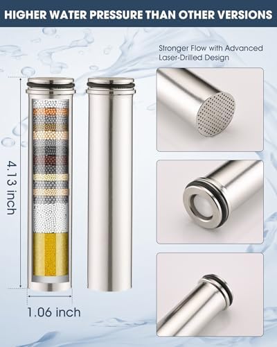 2 Pack Upgrade Replacement Filters Compatible with PWERAN Handheld Shower Head, Removes Chlorine, 304 Stainless Steel - Image 2