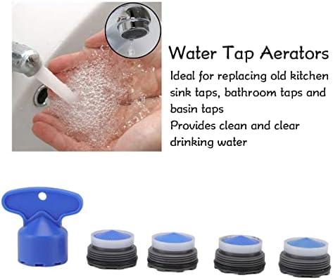 TITA-DONG 4PCS Faucet Aerator Inserts, Plastic Sink Faucet Aerator with Spanner, Bathroom Faucet Aerator, Flow Restrictor 21.5mm Water Saving Faucet Replacement Patrs for Bathroom Kitchen - Image 7