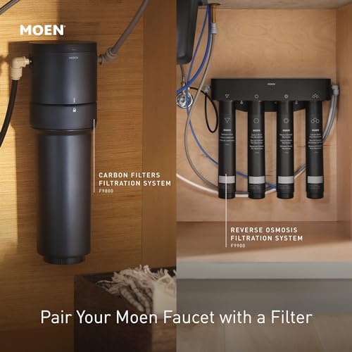 Moen Align Spot Resist Stainless 3-In-1 Water Filtration Pre-Rinse Spring Pull Down Kitchen Faucet, Water Filter for Sink Faucet Sold Separately, F5923SRS - Image 4