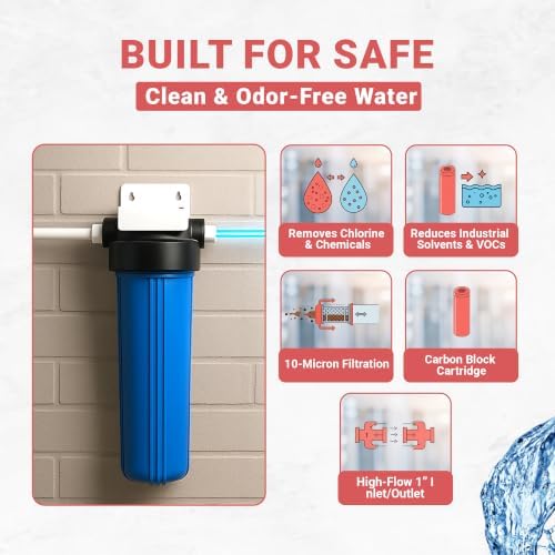 Whole House Carbon Block Water Filter 20" x 4.5" for Chlorine EZ-3200 - Image 4