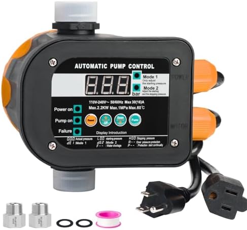 WiseWater Smart Pump Controller,110V-240V,1" NPT Adapters,Digital Display by WiseWater