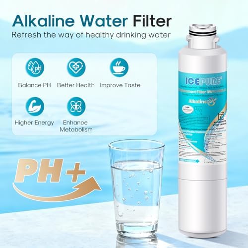 ICEPURE Alkaline DA29-00020B Refrigerator Water Filter Replacement for Samsung HAF-CIN/EXP HAF-CIN, DA29-00020A/B, DA29-00020B-1, 46-9101, RF28HMEDBSR, RF263BEAESR, HDX FMS-2, Enhances PH, 3Pack - Image 4