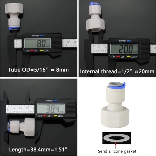 1/2" FPT x 5/16" Quick Connect Straight Adapter for RO, 3-Pack - Image 4
