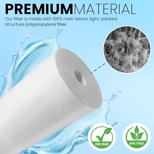 Metpure 4.5 x 10 inch Sediment Filter - 5 Micron Melt-Blown Polypropylene Whole House Water Filter Cartridge. Compatible with Pentek, Culligan, GE, Whirlpool, and more! (Pack of 2) - Image 3