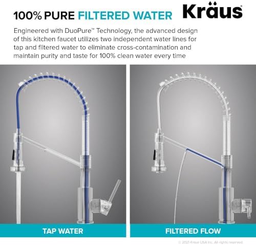 Kraus Bolden 2-in-1 Pull-Down Single Handle Kitchen Sink Filter Water Faucet for Reverse Osmosis or Water Filtration System in Chrome, KFF-1610CH - Image 6