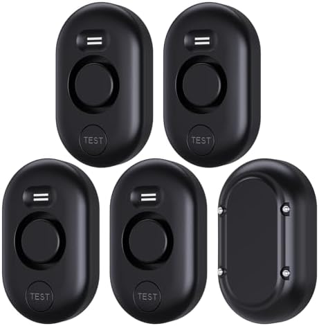 5 Pack Water Leak Detectors for Home, 100dB Water Sensor Alarm Black by METAK