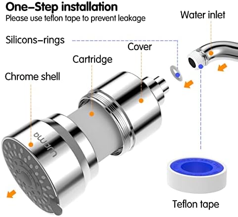 Filtered Showerhead with Shower Filter Cartridge for Remove Chlorine - Image 6