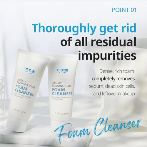 A.T.O.M.Y Evening Care Foam Cleanser, Moisturizing Face Wash with Natural Extracts, 5.1 Fl Oz - Image 3