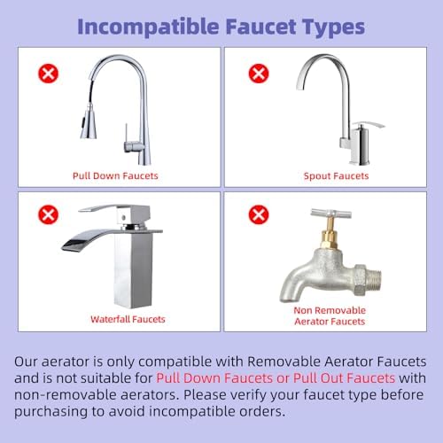 Hibbent NSF/ANSI/CAN 61 Certified Faucet Aerator, CUPC Certification 360 Degree Swivel Kitchen Sink Aerator, 2-Flow Sprayer Faucet Replacement Part 55/64 Inch Female Thread - Brushed Nickel - Image 4