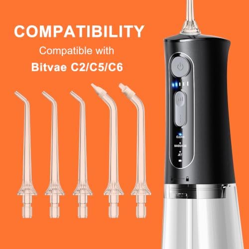 Bitvae Replacement Tips for C2/C5/C6 Water Flosser,5 Tips Combo - Image 2
