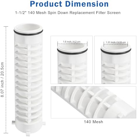 1-1/2" 140 Mesh Spin Down Replacement Filter Screen, Spin Down Sediment Filter Replacement for 1 1/2-140 Rusco Spins Down Filters for Well Water and Sprinkler Irrigation - Image 2