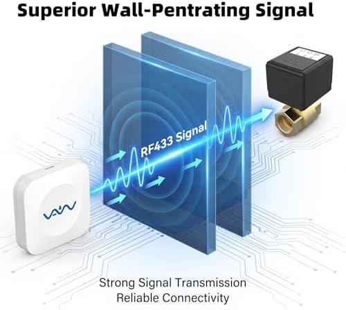 VAW Smart Water Shut Off Valve System - 3/4' Automatic Heavy Full Port Valve + 2 Wireless Water Leak Detectors + Controller, No Hub, 3-Year Battery, IP66 Waterproof for Kitchen Bathroom Basement - Image 7