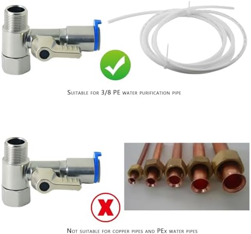 LYMLHVTG 9/16"x9/16"x3/8" Stainless Steel Tee Stop Valve - Image 5